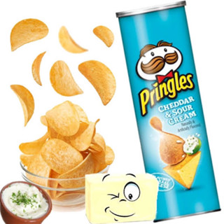 Pringles cheddar cheese &amp; sourcrem พริงเกิ้ลอเมริกาแท้🇺🇸 รสเชดดาร์ชีส ซาวครีม155ก.