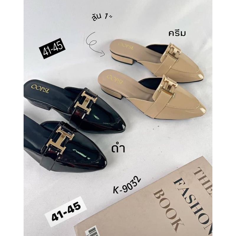 👠รองเท้าเปิดส้น 1 นิ้วหนังสวย sz.41-45 (แนะนำเพิ่มไซส์)