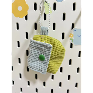 กระเป๋า airpod ผ้าลูกฟูก airpod bag สีทูโทน ใส่หูฟัง