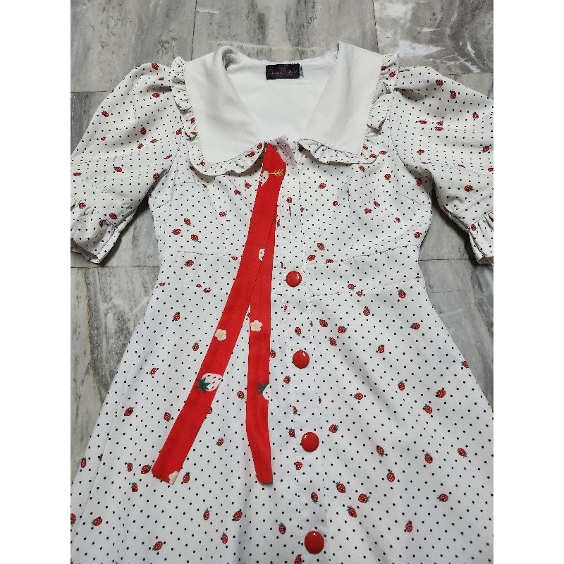 ✨️งานป้าย✨️ เดรสยาวสตอเบอรี่ widelia @real ((มือ2))