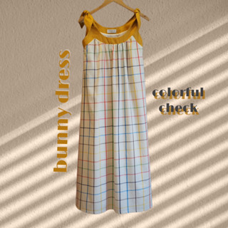 bunny dress colorful check