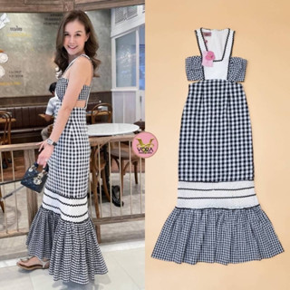 🧧พร้อมส่ง S M🧧ป้าย VORA Dress ยาว แขนกุดแต่งเว้าช่วงใต้อกด้านข้าง แอบเซ็กซี่​เบาๆ