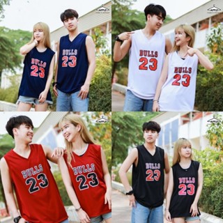 เสื้อกล้ามกีฬาลาย Bulls23 มีให้เลือก 4 สี สกลีนลายเท่ห์ๆ