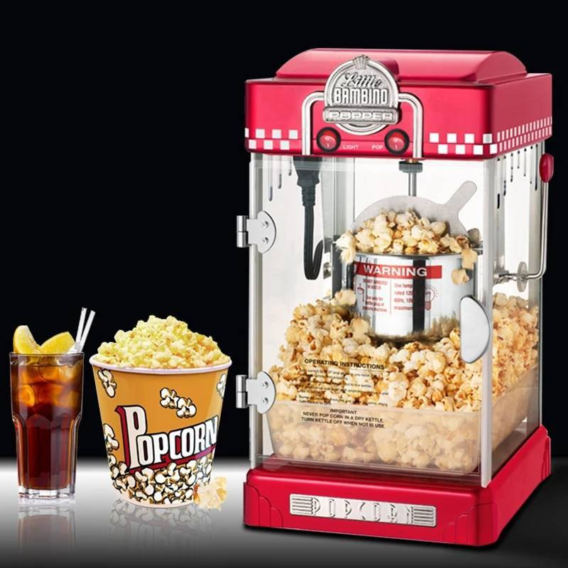 ตู้ป๊อปคอร์น เครื่องทำป๊อปคอร์น Popcorn Machine Commercial Household Small Electric แถมอุปกรณ์ฟรี📌มีพร้อมส่ง