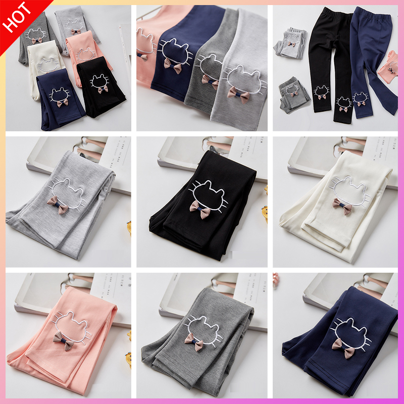 กางเกงเด็กผู้หญิง กางเกงเด็กผู้หญิง กางเกงเลกกิ้งลายการ์ตู นุ่มสบาย เรียบง่าย ผ้าร่อง หูกระต่าย เนื้อผ้านุ่มนิ่ม