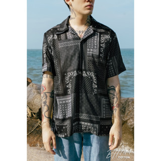 Simple&amp;Raw - เสื้อเชิ้ต BH744 BlueHawaii Shirts (Black)