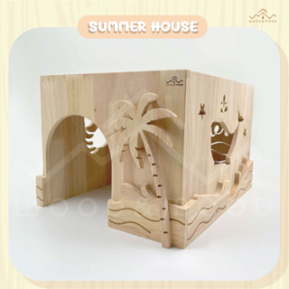 บ้านกระต่าย บ้านสัตว์เลี้ยง บ้านแมว ของใช้กระต่าย รุ่น SUMMER HOUSE ธีมทะเล [WOOD&amp;MOOD]