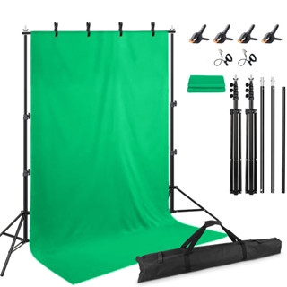 Background Support System Kit With 2X3M Green Screen Backdrop For Photo Studio Chromakey Green Screen Frame