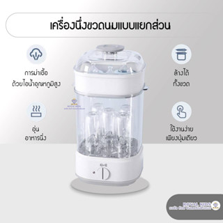 B0048 เครื่องนึ่งขวดนม ที่นึ่งขวดนม ตู้อบฆ่าเชื้อ ไม่อบแห้ง เครื่องอบขวดนม ฆ่าเชื้อ 99.9%