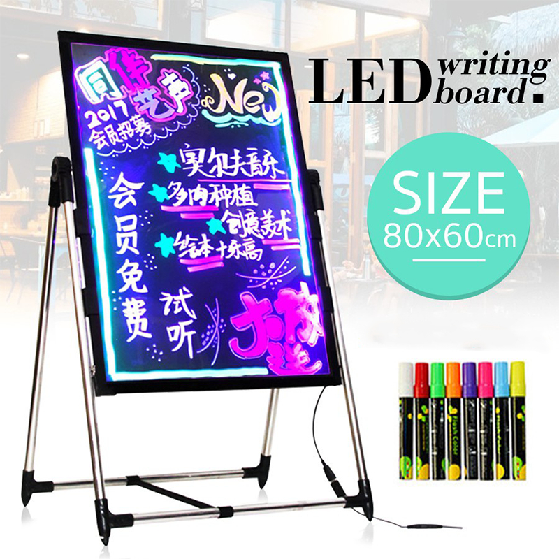 ป้ายโฆษณาLED กระดานเรืองแสง ป้ายไฟเขียนได้ ลบได้ ป้ายไฟเรืองแสง ป้ายไฟโฆษณา ป้ายเขียนโน๊ต 60*80cm โปรโมชั่นเข้าร้านอาหาร