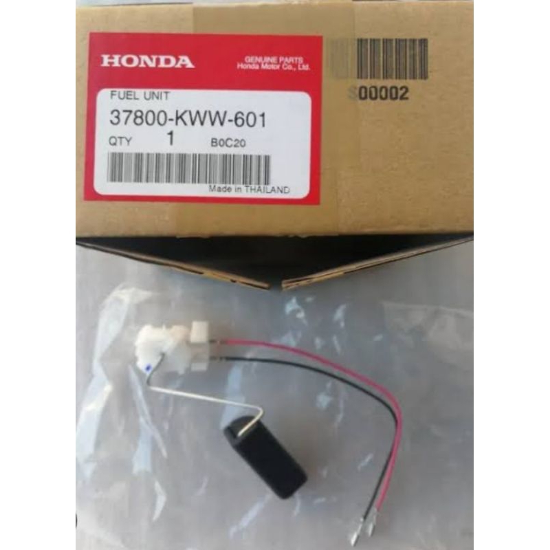 37800-KWW-601ชุดลูกลอยน้ำมันเชื้อเพลิงแท้HONDA WAVE110I2009-10,CZ-I จำนวน1ชุด อะไหล่แท้ศูนย์HONDA