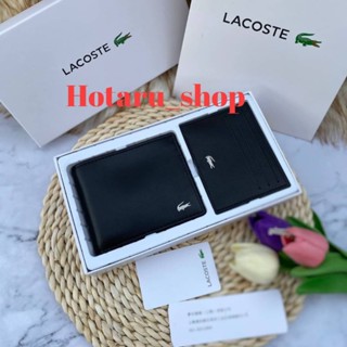 Lacoste Leather Short Wallet Card Holder กระเป๋าสตางค์ทรงสั้นแบบพับตอนเดียว