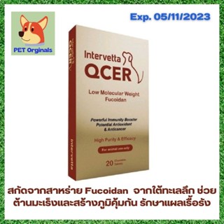 QCER อาหารเสริมสกัดจากสาหร่ายทะเลลึก สำหรับสัตว์เลี้ยงที่เป็นมะเร็ง สร้างภูมิคุ้มกัน ขนาด 20 เม็ด