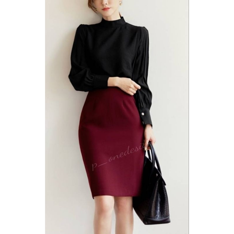 กระโปรงดินสอผ้าโรเซฟ SS-3XL
