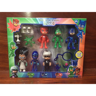 PJ masks พีเจแมส โมเดล ฟิกเกอร์ 6 ตัว พร้อมอุปกรณ์ อาวุธ model pj mask พร้อมส่ง