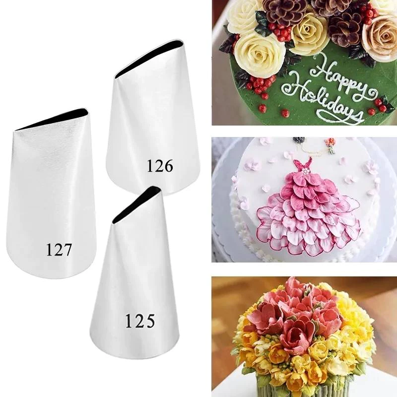 หัวบีบครีมเบอร์ 125,126,127 หัวบีบครีมกลีบกุหลาบ หัวบีบครีมสแตนเลส PETAL TUBES