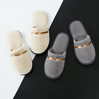 รองเท้าใส่ในบ้าน รองเท้าโรงแรม พื้นยาง กันลื่น slipper สลิปเปอร์ สีพื้น มีหลายสีให้เลือก