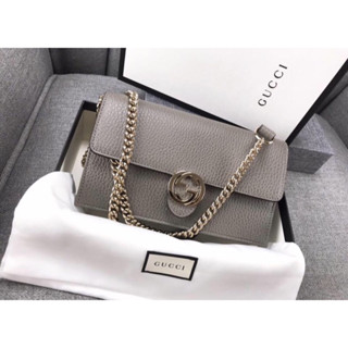 New Gucci GG Interlocking wallet chain  สีดำ เทา ชมพู แดง น้ำเงิน ครีม  size: 7.5”(L)*4.5”(H)*1.5”(D)