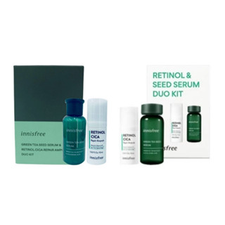 Innisfree Green Tea Seed Serum 30ml &amp; Retinol Cica Repair Ampoule 10ml Duo Kit / Retinol &amp; Seed Serum Duo Kit