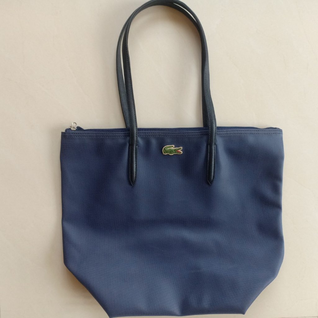 กระเป่าทรงช้อปปิ้ง  กระเป๋าShoulder Tote Bag กระเป๋าLACOSTE ขนาด15 ของแท้100% มือสอง