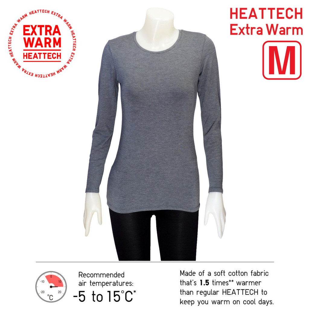 Extra Warm Size M Uniqlo Heattech  เสื้อลองจอนผู้หญิง  ฮีทเทคมือสอง สภาพใหม่