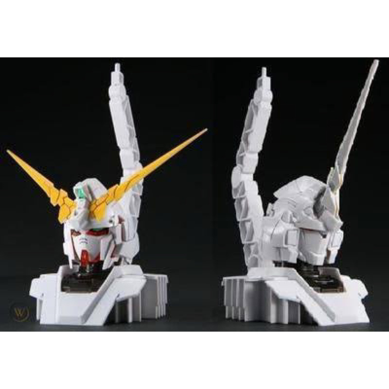 [พร้อมส่ง] 1/48 FG RX-0 Unicorn Gundam Head Display Base Dengeki Hobby Japan January 2010 (กล่องไม่ส