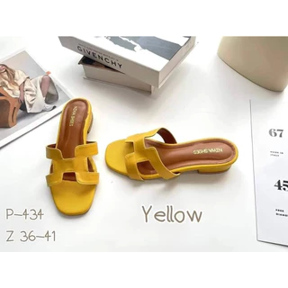 รองเท้าแตะ หน้า H มีส้น หนังนิ่ม Niwa shoes สูง 1 นิ้ว รหัส P4-434