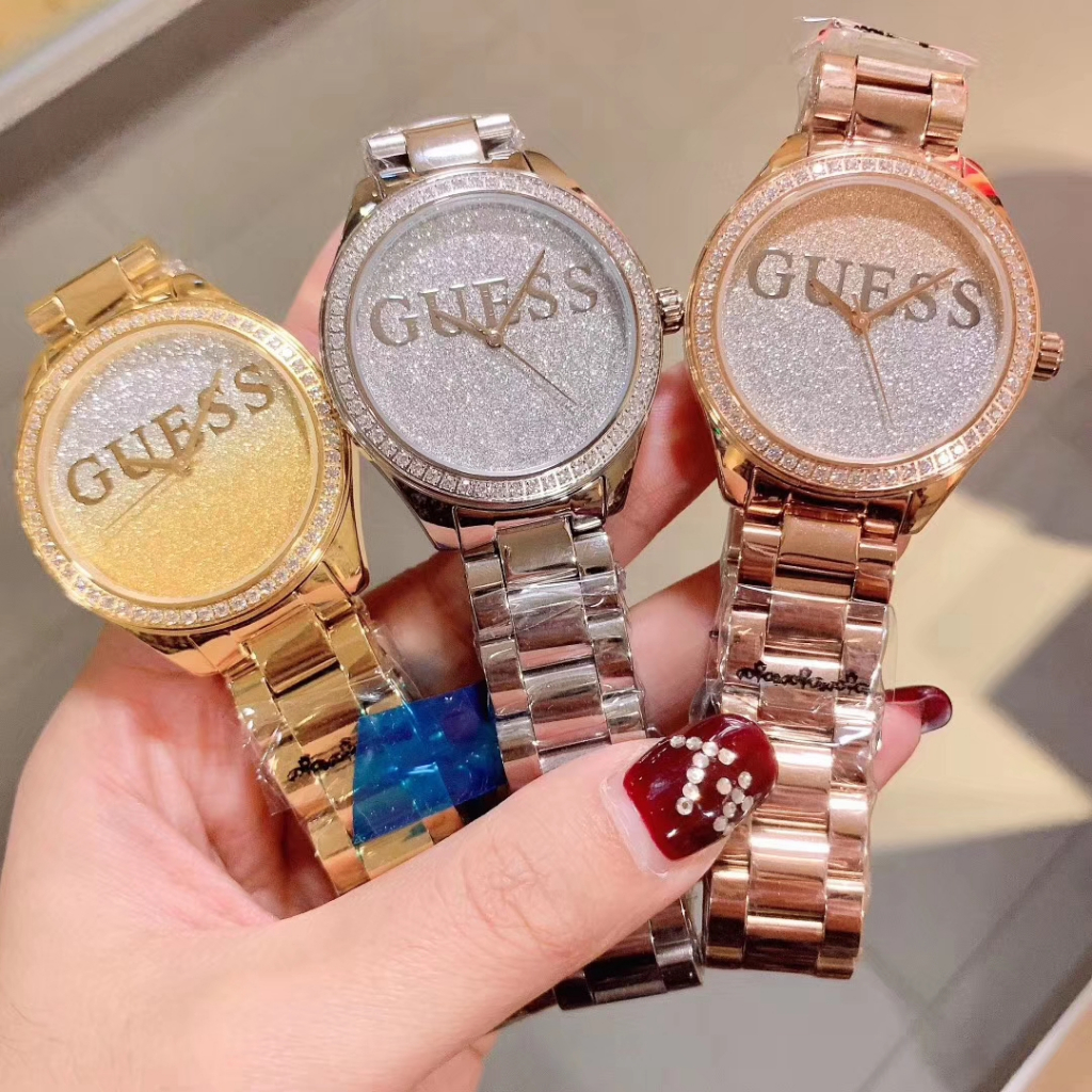 F.A GUESS นาฬิกาข้อมือผู้หญิง Full diamond series าว่าแท้100% W0987L1 W0987L2 W0987L3 นาฬิกาแบรนด์ดั