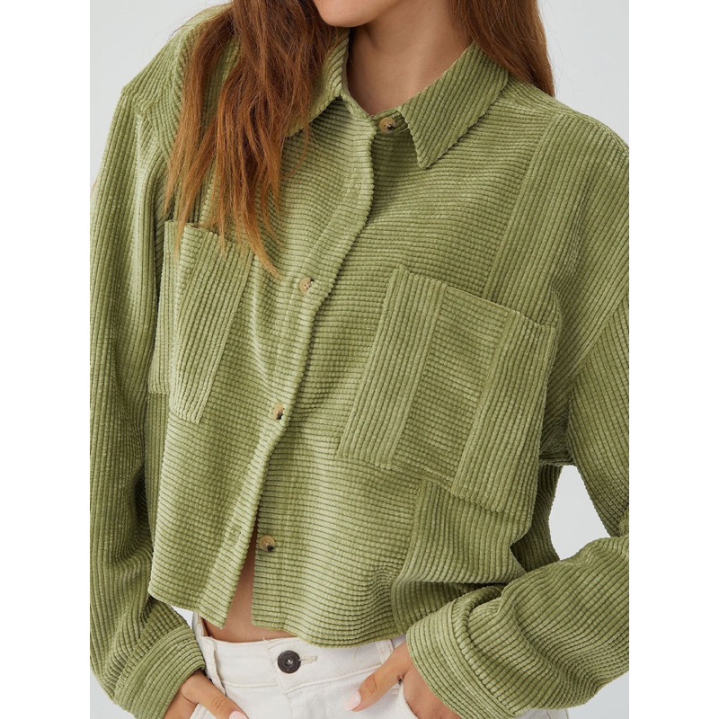 Cotton on Cropped Shacket in Soft Green// Size 10// 002