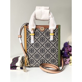 👜รุ่นใหม่คร้า NEW Tory Burch T Monogram Jacquard Mini Tote Handbags Crossbody Bags