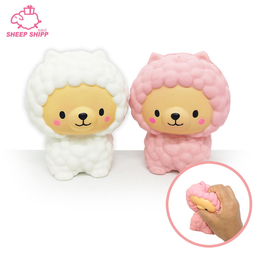 สกุชชี่ตุ๊กตาแกะ (1 ตัว) ขนาด 12x10cm สกุชี่ แกะน้อย นุ่มนิ่ม บีบขยำ ของเล่นคลายเครียด กล้ามเนื้อมือ Squishy Sheep doll