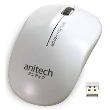 (W213-GY)WIRELESS MOUSE (เมาส์ไร้สาย) ANITECH W213 WIRELESS (WHITE)