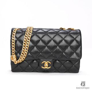 CHANEL FLAP CLASSIC 10 BLACK LAMB GHW