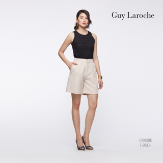 Guy Laroche กางเกงขาสั้น กางเกงขาสั้นผู้หญิง กางเกงผู้หญิง สีเบจ ดีเทลขอบเอวยางยืดด้านหลัง (G9XIBE)