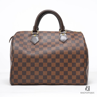 LOUIS VUITTON SPEEDY 30 BROWN DAMIER EBENE CANVAS GHW