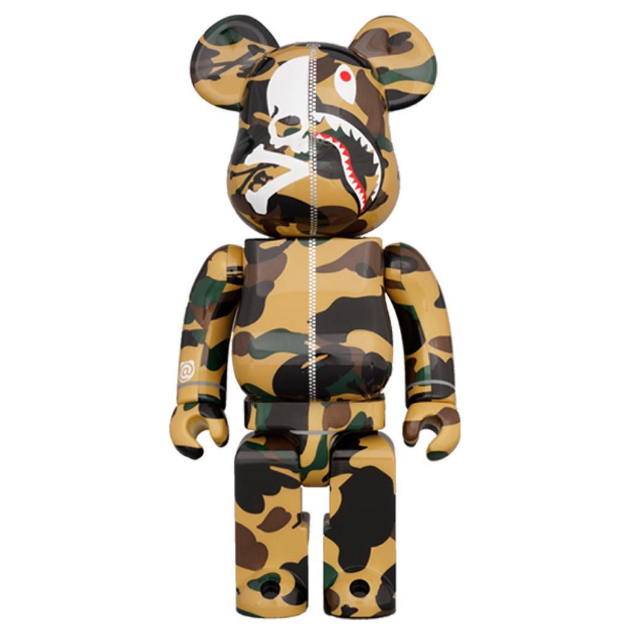 (ของแท้) Bearbrick MASTERMIND VS BAPE(R)️ (YELLOW) 1000% แบร์บริค Be@rbrick by Medicom Toy ของใหม่ ม