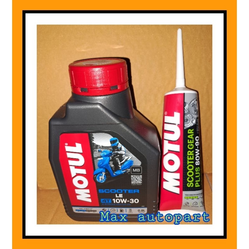 น้ำมัน + เฟืองท้าย ของแท้ MOTUL Scooter LE 10W30 hc-tech ขนาด 0.8 ลิตร 1 ขวด + โมตุล เฟืองท้าย