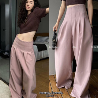 🇰🇷New🇰🇷  Korea wide leg trousers  มาใหม่เลยค้า กับกางเกงเกาหลี เอวสูง ช่วยเอวเย็บงานสวยมาก