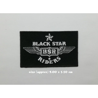 ตัวรีดติดเสื้อ Black Star Riders อาร์มรีด อาร์มปัก ตกแต่งเสื้อผ้า หมวก กระเป๋า แจ๊คเก็ตยีนส์ Hipster Embroidered Iron On