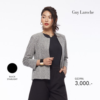 Guy Laroche New GL  Jacket แจ็คเก็ตทำงานเนื้อผ้า Jersey Jacquard ลาย Black Starlight (GZ29BL)