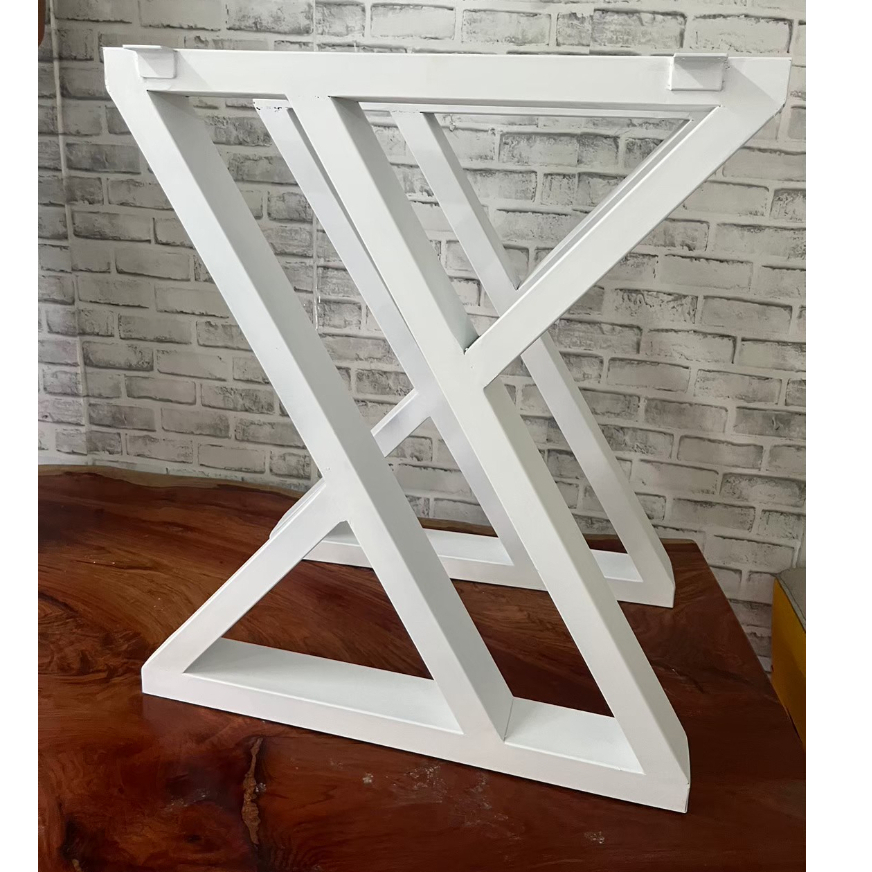MPT2Wood-Steel ขาโต๊ะเหล็ก รุ่นZX Model 1คู่ (2ขา) สีขาวด้าน กันสนิม มีหลายขนาด  แข็งแรง กันสนิม