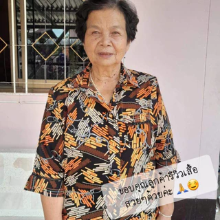 ส่งฟรี🧡เสื้อลายดอกคนแก่ใส่อยู่บ้าน สำหรับผู้สูงวัยอายุ60+ งานตัดห้องเสื้อสไตล์บูติค คนอ้วนก็ใส่ได้