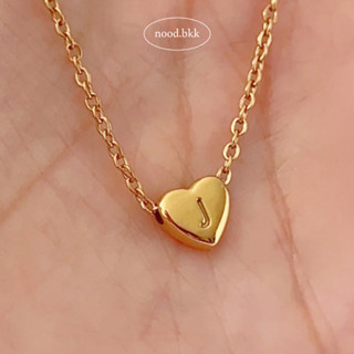 Heart Necklace 💖 สร้อยคอตัวอักษร พร้อมจี้หัวใจ สร้อยคอสายมินิมอล สร้อยไทเทเนี่ยม สร้อยสแตนเลส