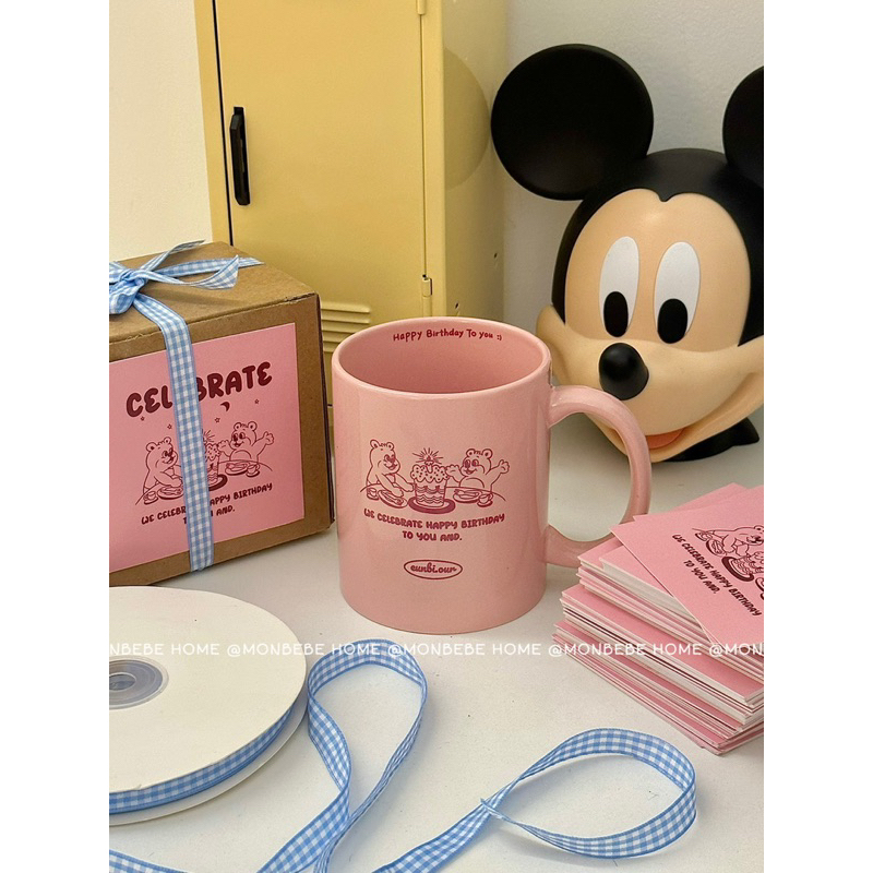 พร้อมส่ง แก้วนม ของขวัญวันเกิด ยินดีที่จะได้รับของขวัญแก้ว
