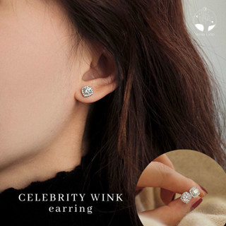 MNL💗CELEBRITY WINK ต่างหูพร้อมจี้เพชรหรูหรา ต่างหูเงินแท้ ต่างหูแฟชั่น ต่างหูผู้หญิง ต่างหูเงิน ต่างหูจี้เพชร