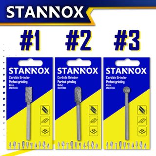 ดอกเจียรคาร์ไบด์ ดอกเจียรเหล็ก เจียรสแตนเลส ดอกคาร์ไบด์ STANNOX ขนาด 6 มิล แกน 3 มิล มีหัวให้เลือกถึง 10 แบบ