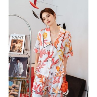 ชุดนอน Living Coral pajamas (premium silk satin)