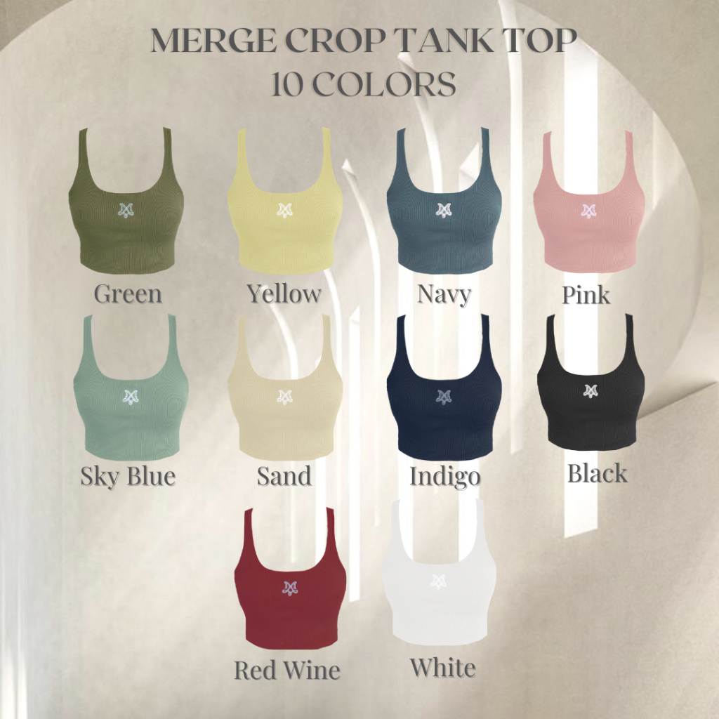 Merge Official - Crop Tank Top (พร้อมส่ง) เสื้อกล้ามครอปผ้า Knit Spandex