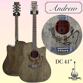 กีตาร์โปร่งกีตาร์โปร่งไฟฟ้า Andrew ขนาด 41” คุณภาพดี🎸