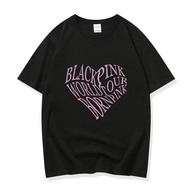 MKL เสื้อยืด คอกลม แขนสั้น ผ้านิ่ม อักษรอังกฤษสีชมพู เสื้อยืดแฟชั่น สไตล์เกาหลี #9648